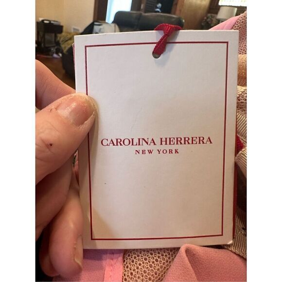 $4,490 Carolina Herrera Pink Strapless Heart Column Gown Size 8 - Picture 12 of 13